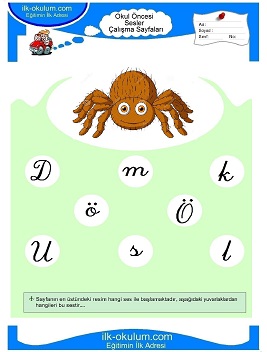 Çocuklar İçin ö Sesi Çalışma Sayfaları 